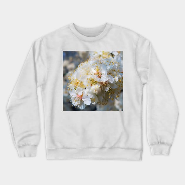 White Plum Blossom Crewneck Sweatshirt by DesignMore21